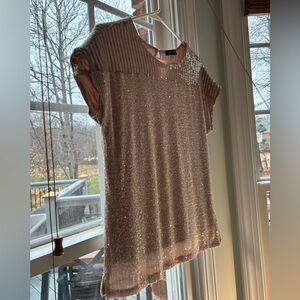 Cable & Gauge Sequins Blouse Womens Medium 24.5 inch length 19 inch pit to pit